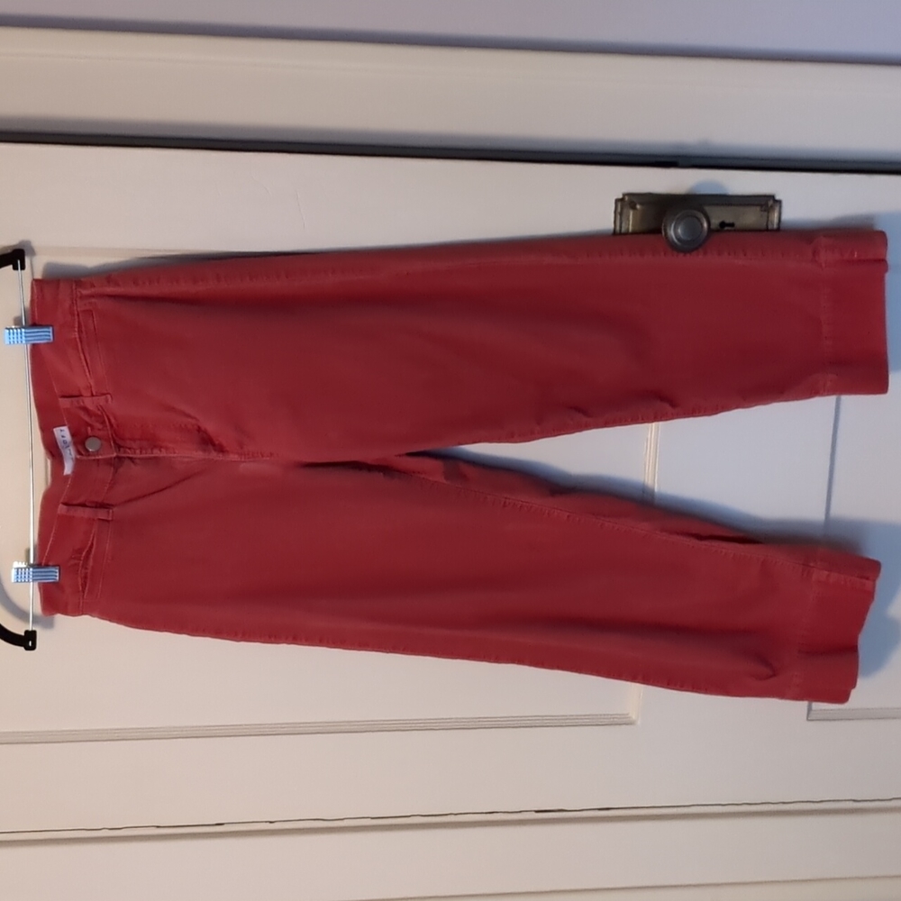 Orange Wide Leg Cropped Pants, Velvet, Loft, Size 8